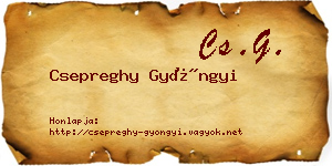Csepreghy Gyöngyi névjegykártya